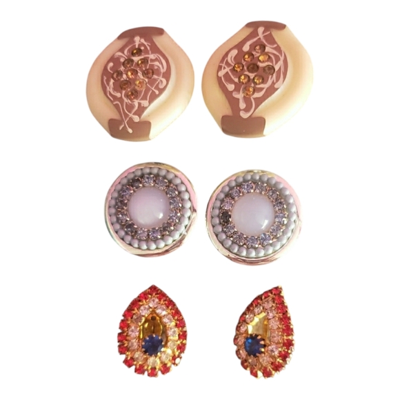 13 vintage clip on & screw back earrings - Picture 5 of 11